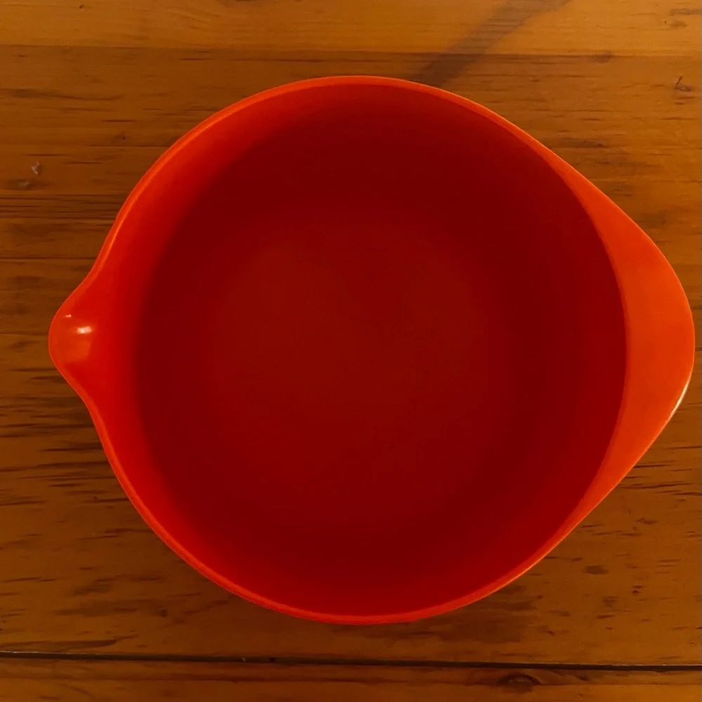 Bright Vintage Orange MCM Mixing Bowl with Pour Spout